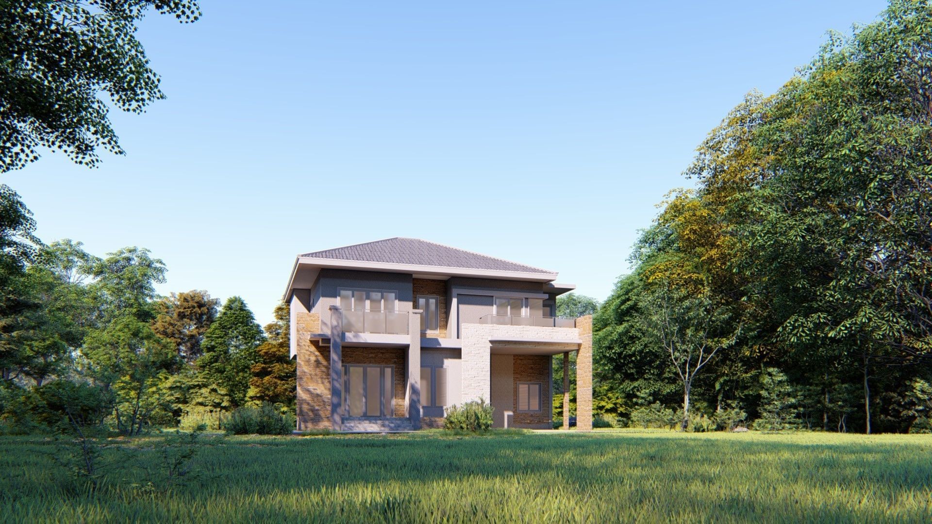 Villa C10 - Home 10x12m 3D model_1