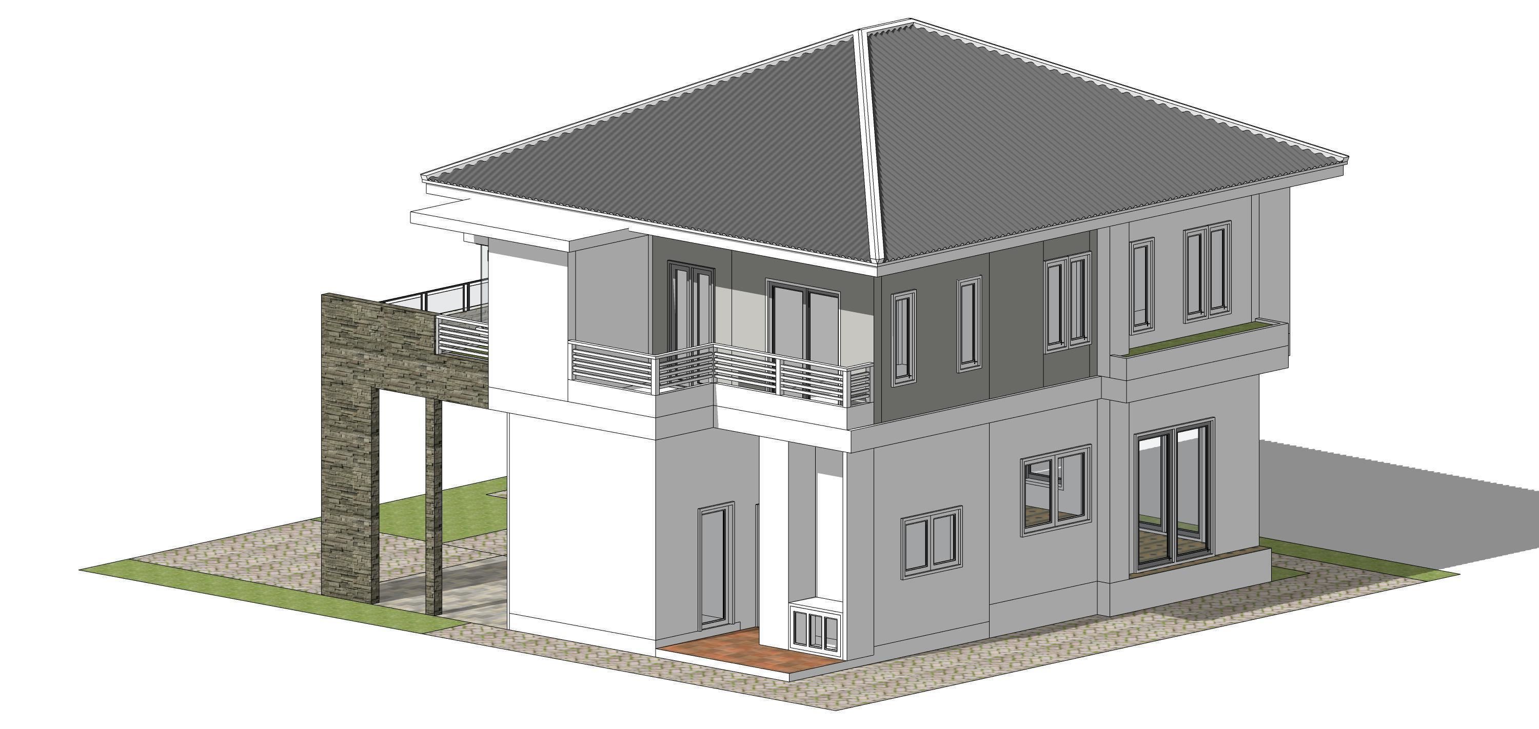 Villa C10 - Home 10x12m 3D model_21