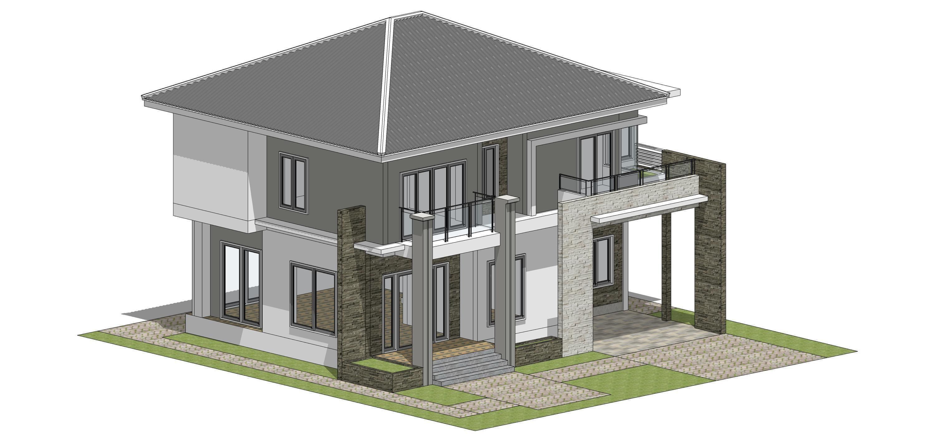 Villa C10 - Home 10x12m 3D model_19