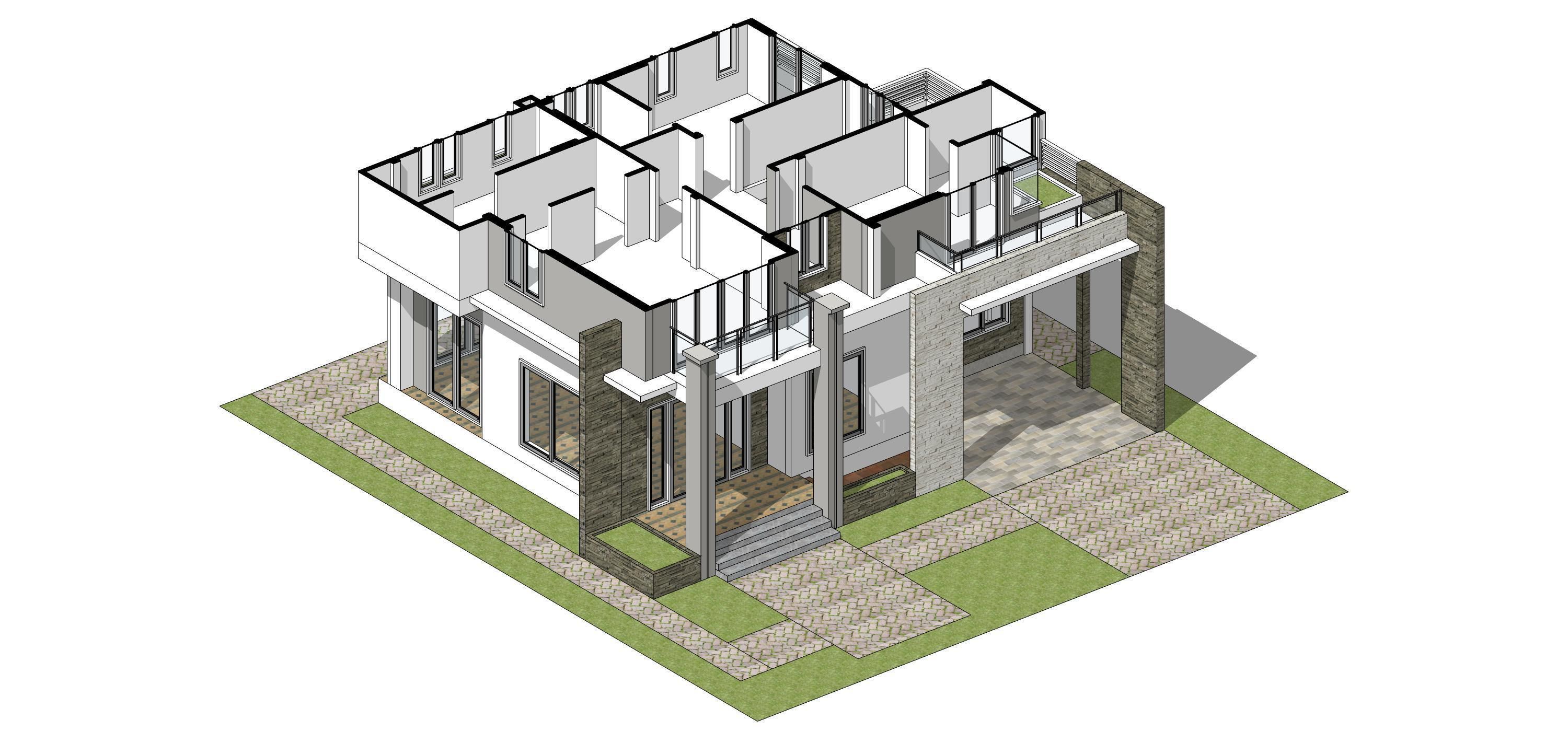 Villa C10 - Home 10x12m 3D model_26