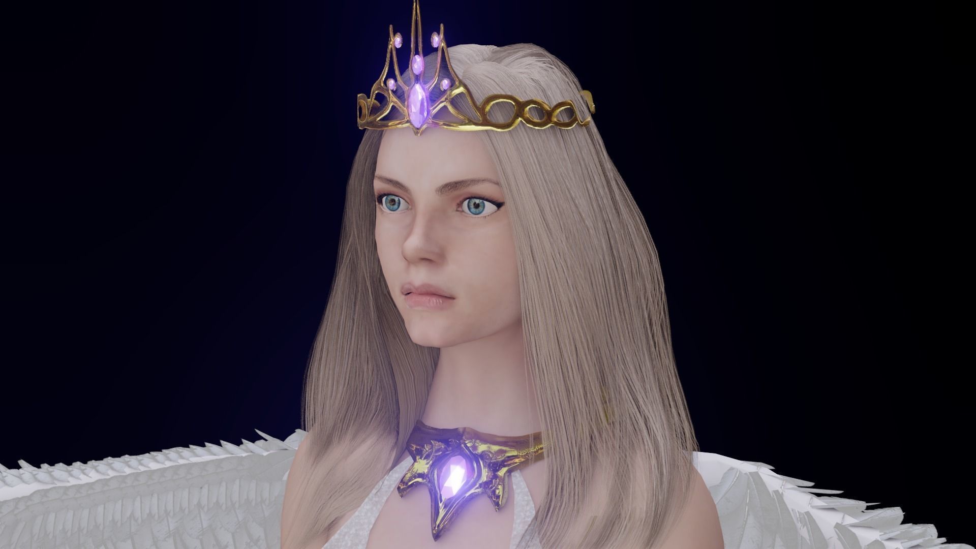 Beautiful flying  angel Low-poly 3D model_18