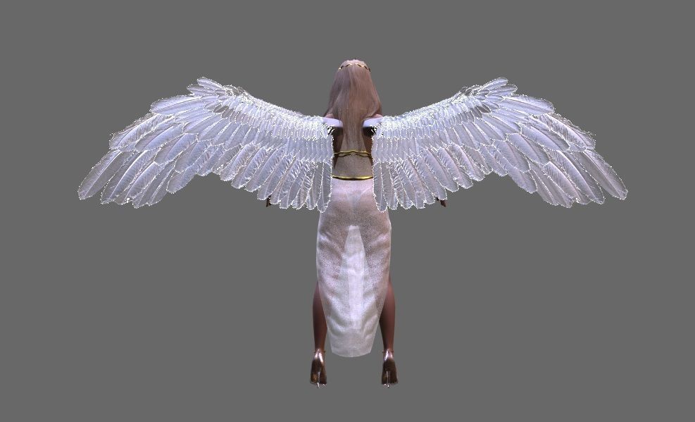 Beautiful flying  angel Low-poly 3D model_14