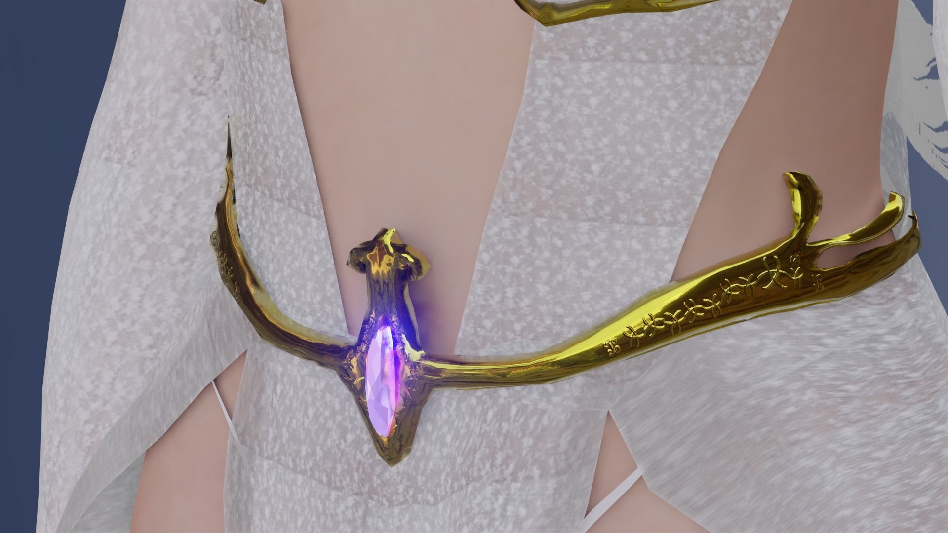 Beautiful flying  angel Low-poly 3D model_10