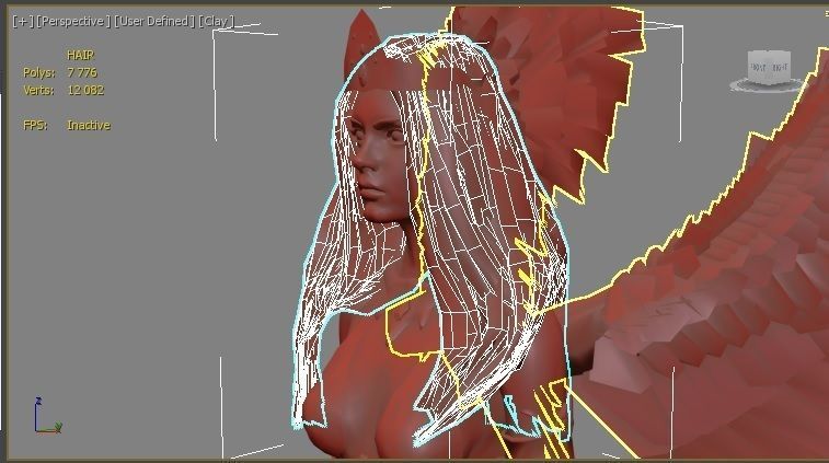 Beautiful flying  angel Low-poly 3D model_20