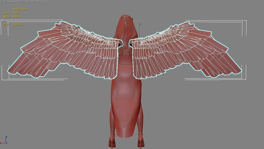 Beautiful flying  angel Low-poly 3D model_23