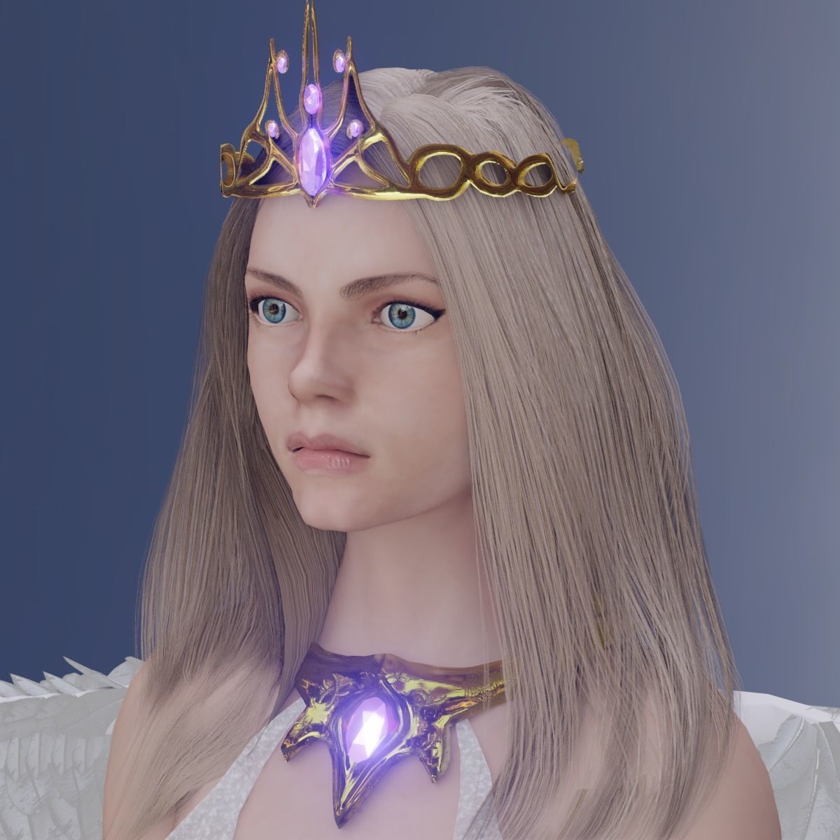 Beautiful flying  angel Low-poly 3D model_5