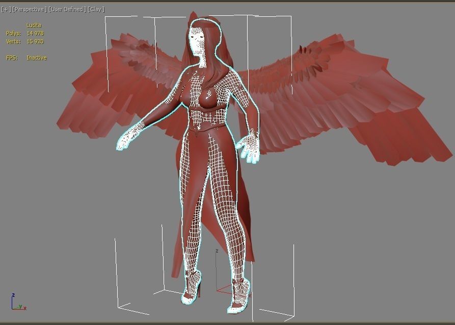 Beautiful flying  angel Low-poly 3D model_21