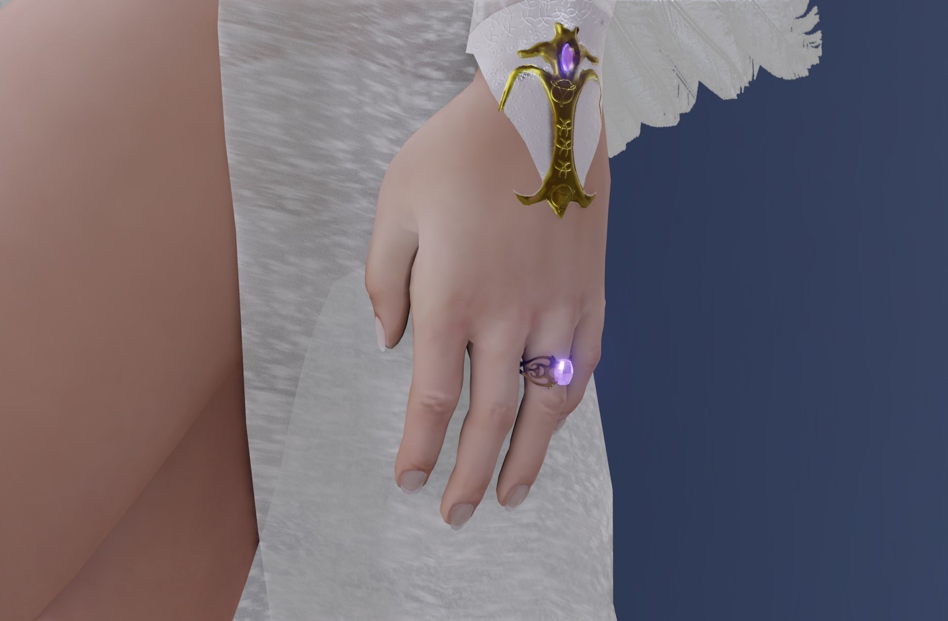 Beautiful flying  angel Low-poly 3D model_11