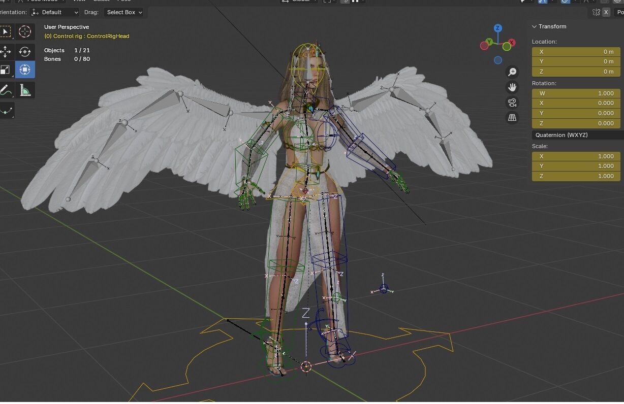 Beautiful flying  angel Low-poly 3D model_25