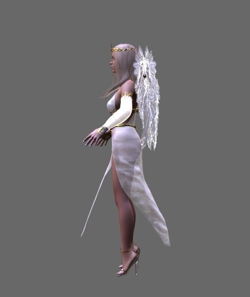 Beautiful flying  angel Low-poly 3D model_15