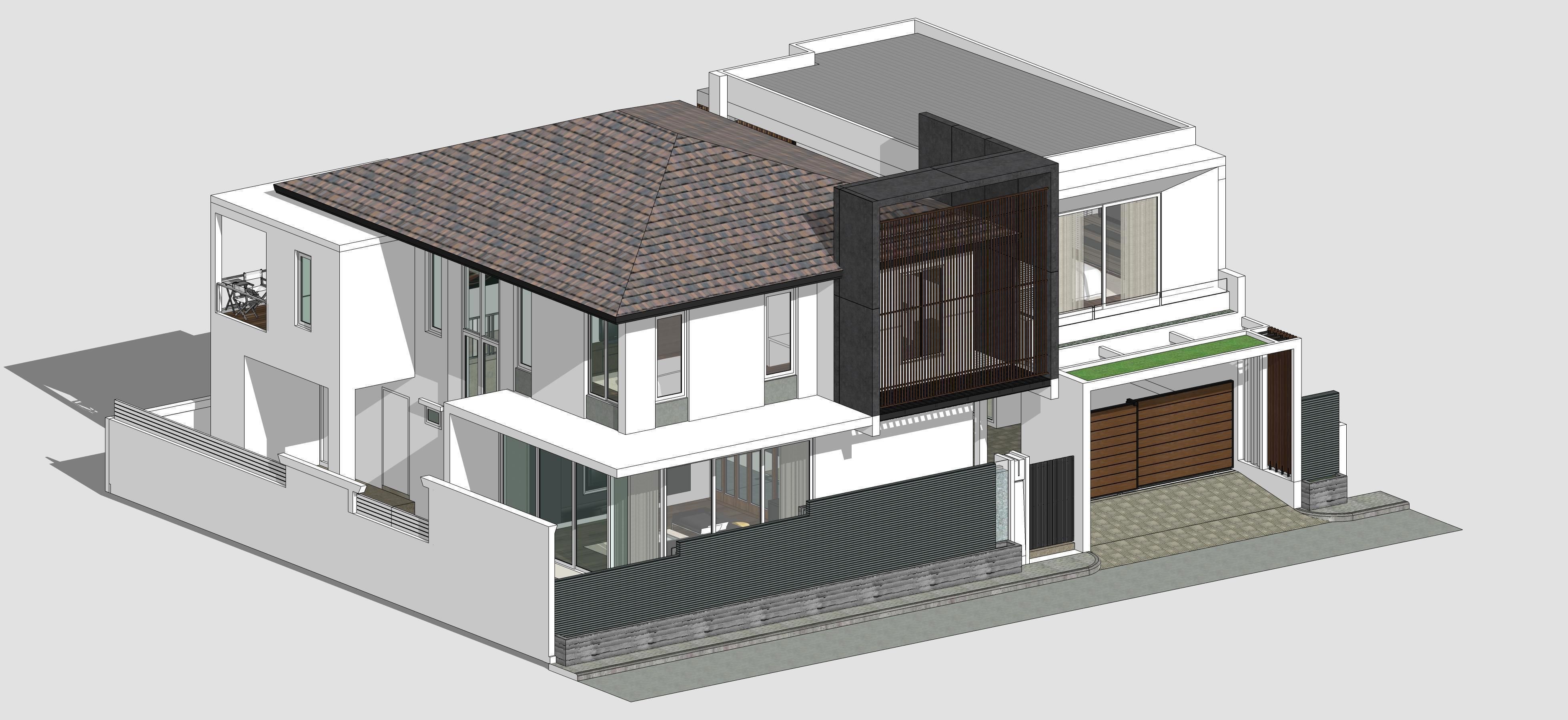 House Architectural Project 01 - The plan is empty 3D model_3