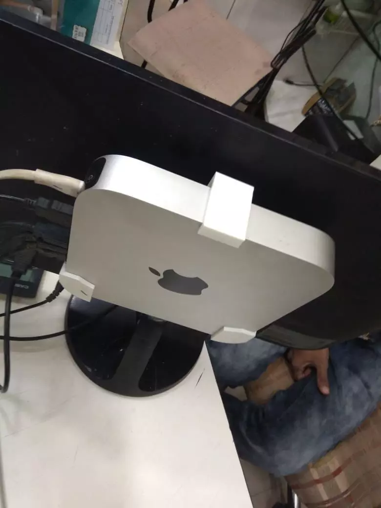 Apple  Mini PC Monitor Mounting Holder 3D print model_0