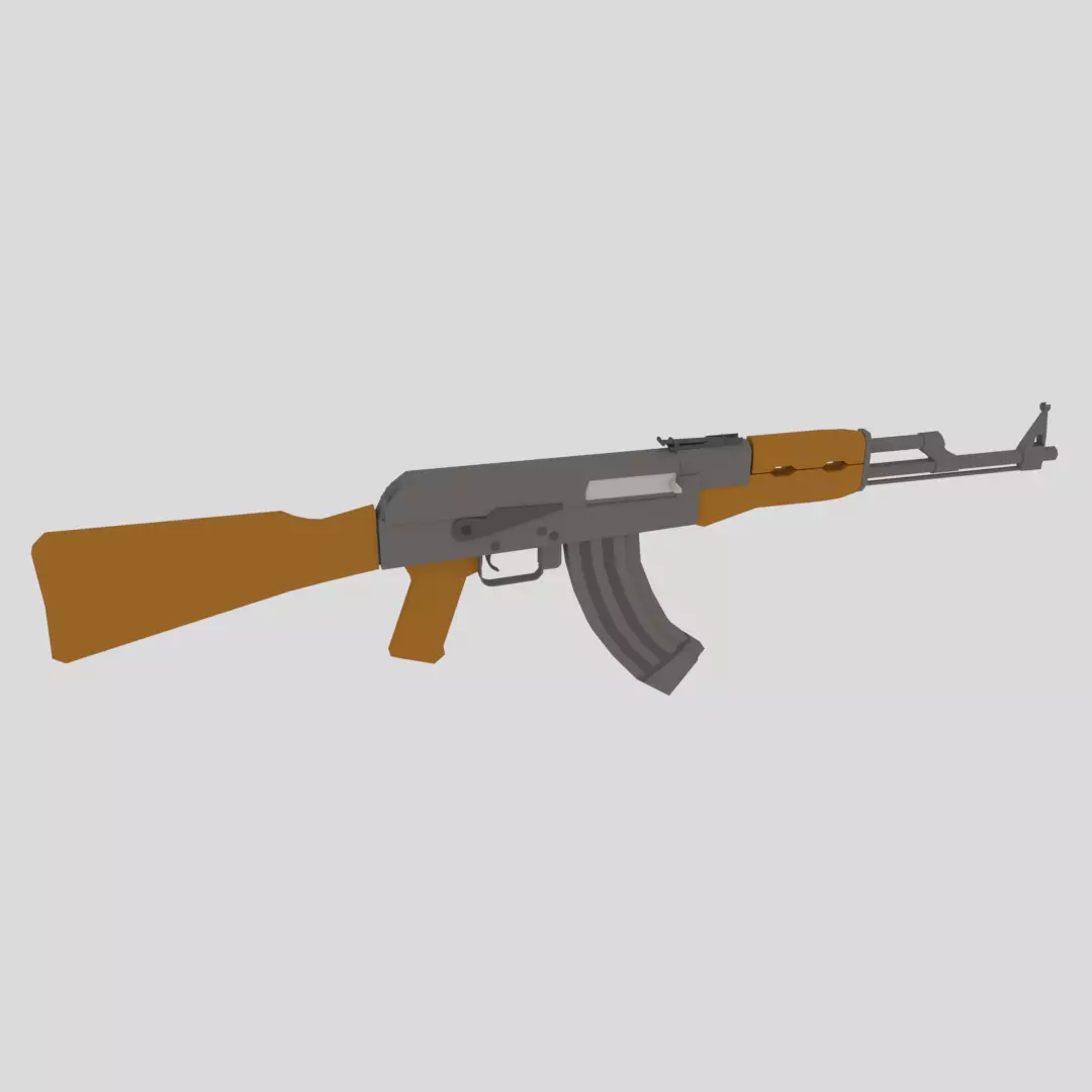 3D model Ak-47 Assault Rifle -Unique Style-Rigged Low-poly 3D model VR ...