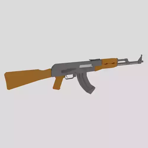 Ak-47 Assault Rifle -Unique Style-Rigged Low-poly 3D model Low-poly 3D model