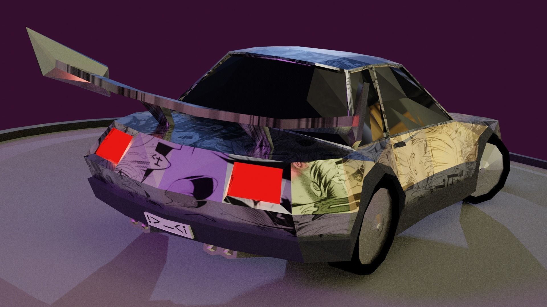 LowPoly Sport Car Free low-poly 3D model_3