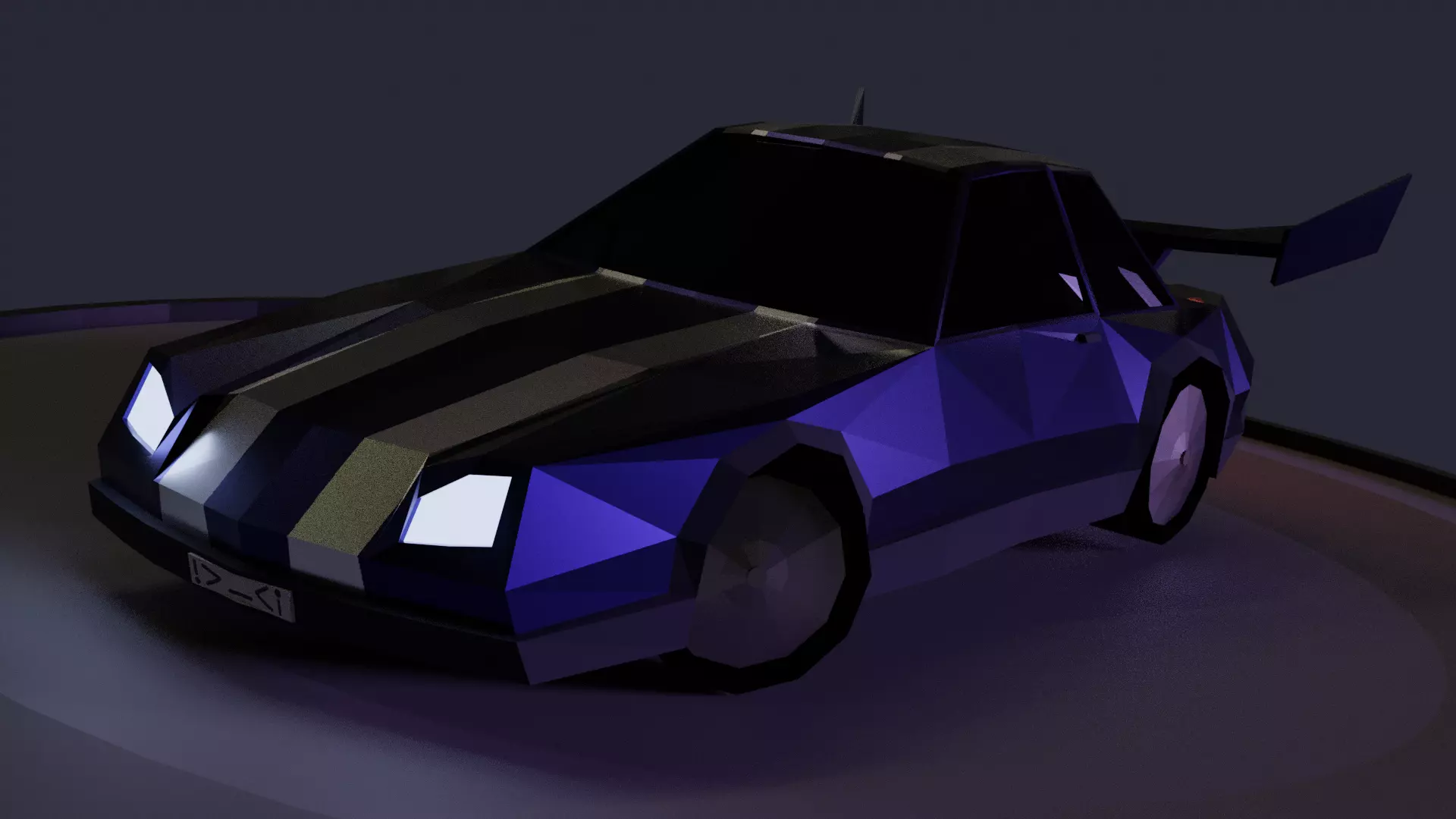 LowPoly Sport Car Free low-poly 3D model_0