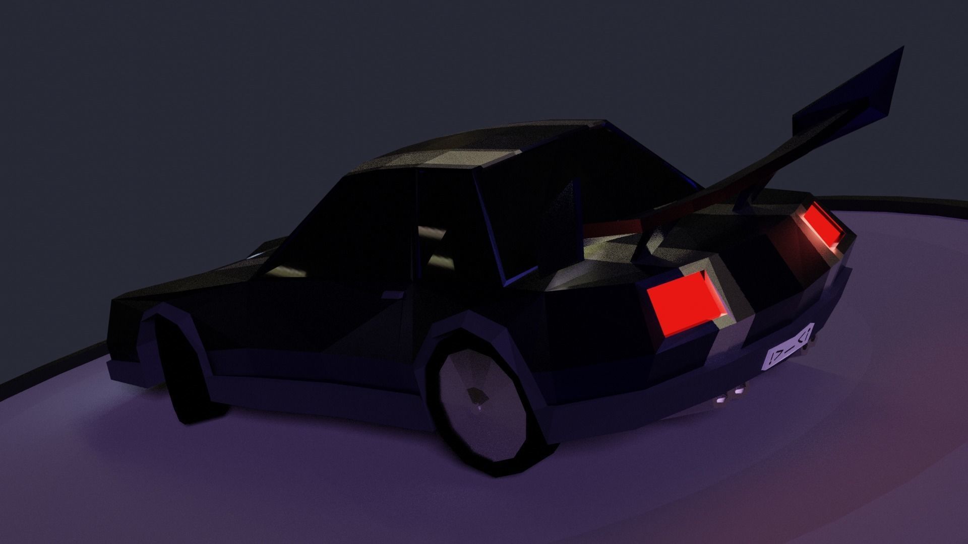 LowPoly Sport Car Free low-poly 3D model_1