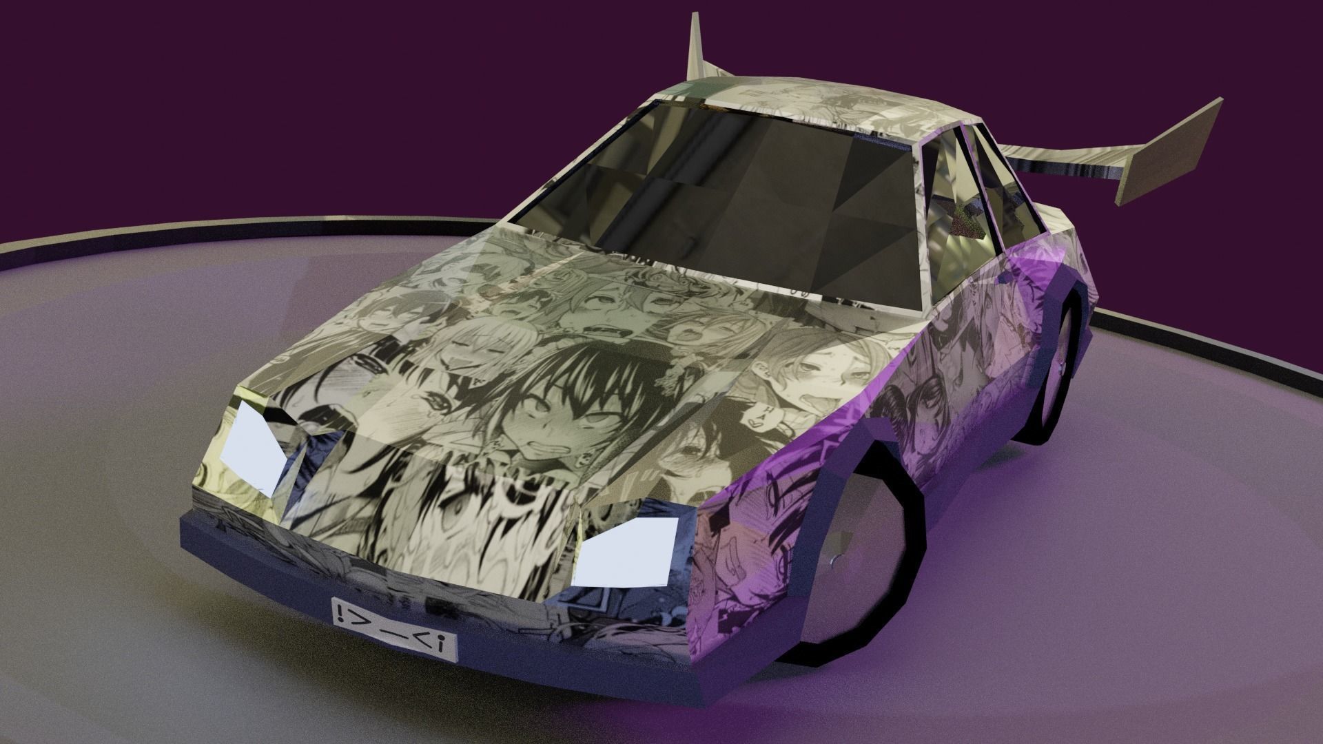 LowPoly Sport Car Free low-poly 3D model_2