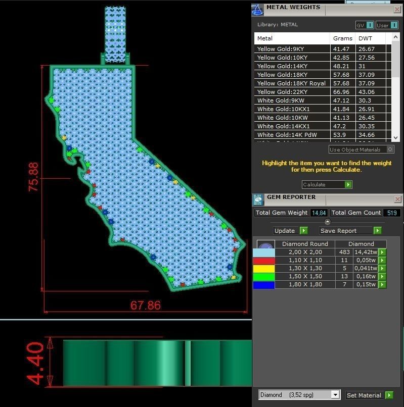 California map 3D print model_1