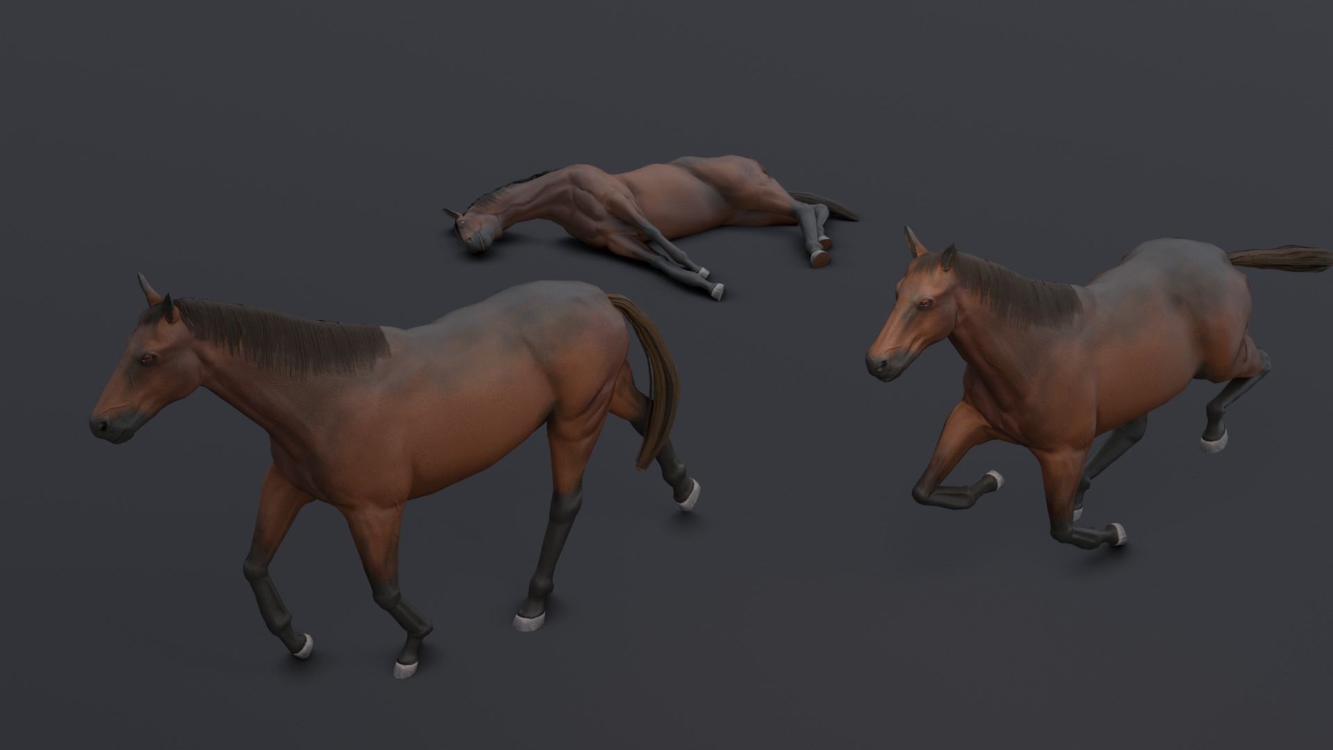 Horse Low-poly 3D model_10