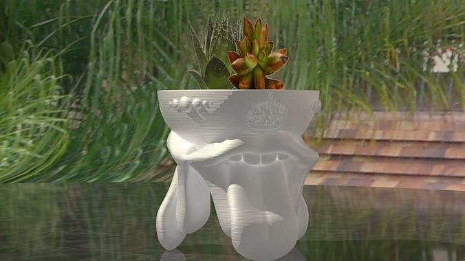 Flower Pot Rollig Stone 3D print model