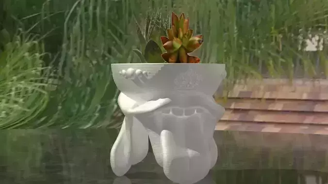 Flower Pot Rollig Stone 3D print model