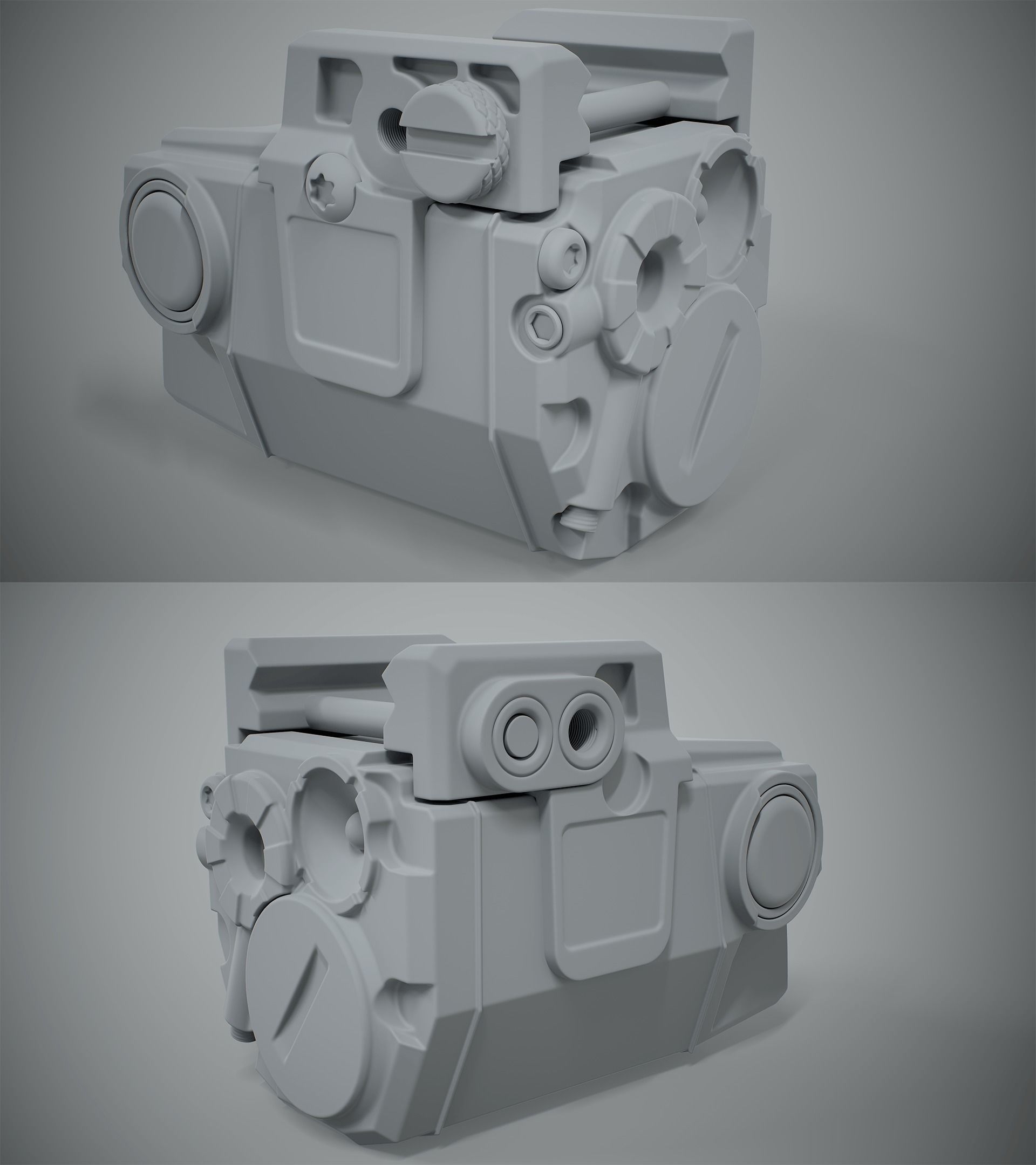 Viridian C5L Universal Green Laser Sight and Tac Light Low-poly 3D model_5