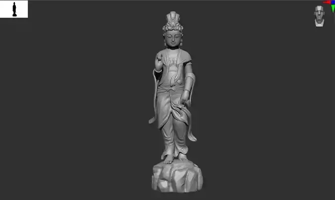 Buddha 3D model 1 statue in form