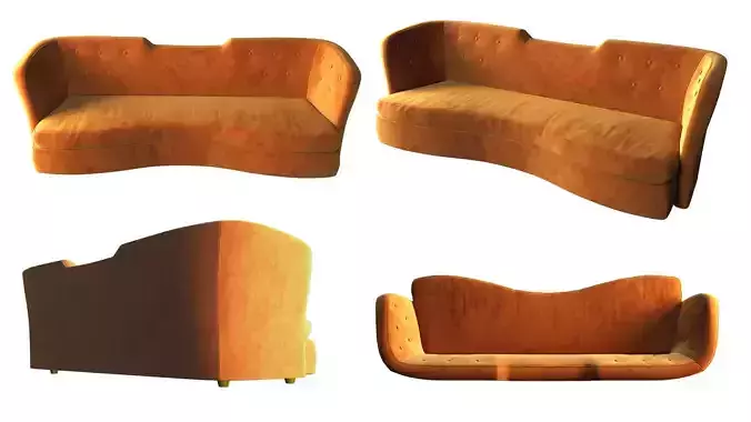 Sofa orange mustard color  three four seater