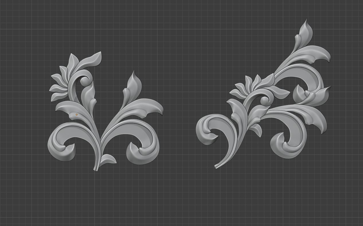 Pattern Vignette for Zbrush and Modeling Free low-poly 3D model_4