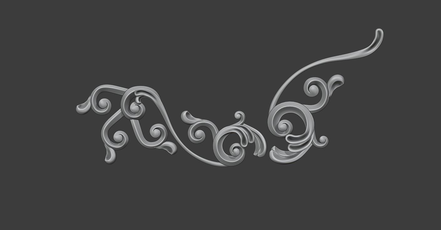 Pattern Vignette for Zbrush and Modeling Free low-poly 3D model_7