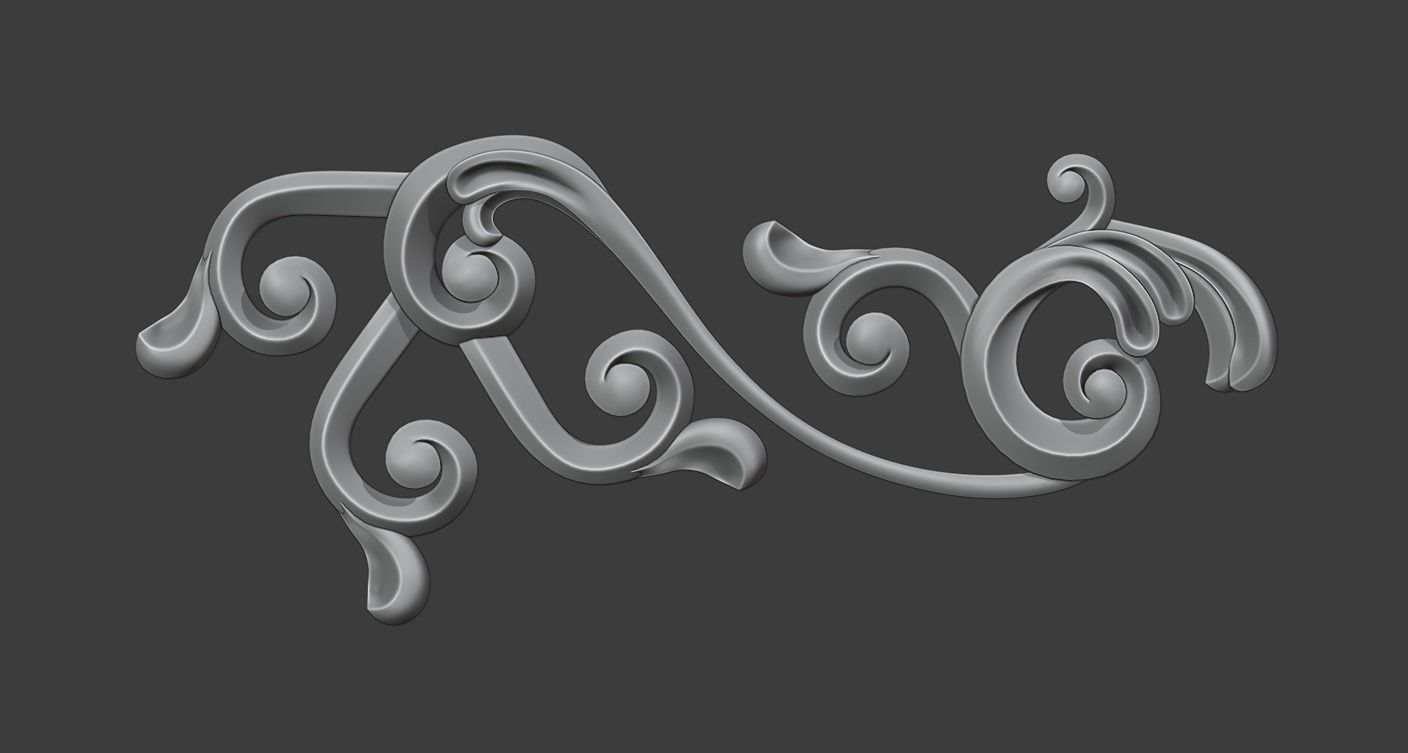 Pattern Vignette for Zbrush and Modeling Free low-poly 3D model_8