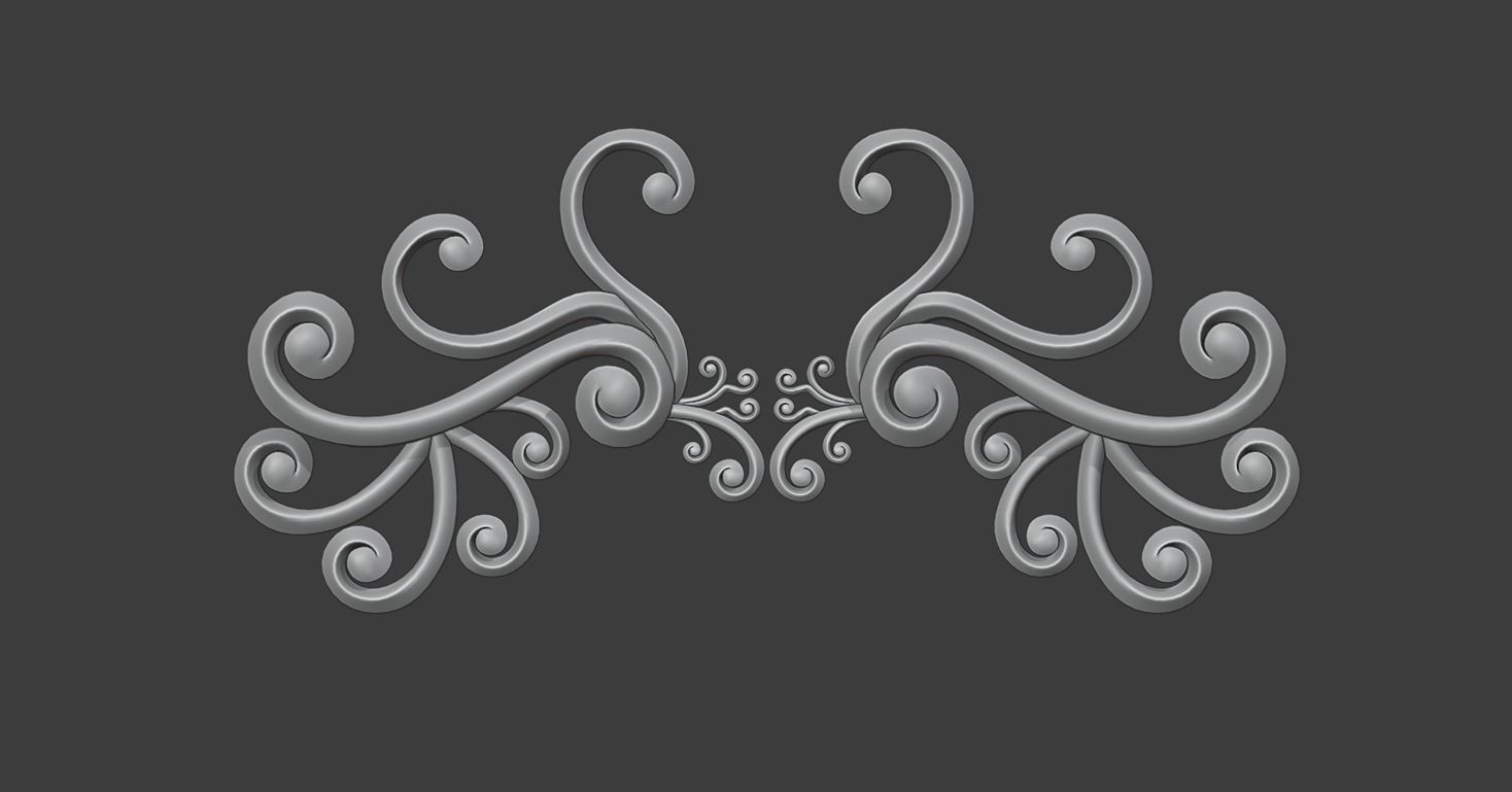 Pattern Vignette for Zbrush and Modeling Free low-poly 3D model_2