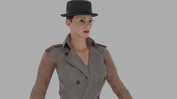 5 Rigged Female pack 3D model