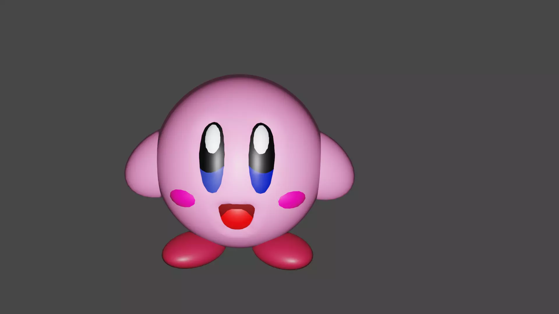 Kirby character with eyes 3D model_0