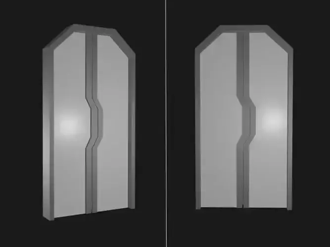 Simple Low Poly Sci-fi Door
