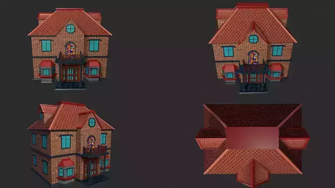 3D Stylized House Model for Game and Animation