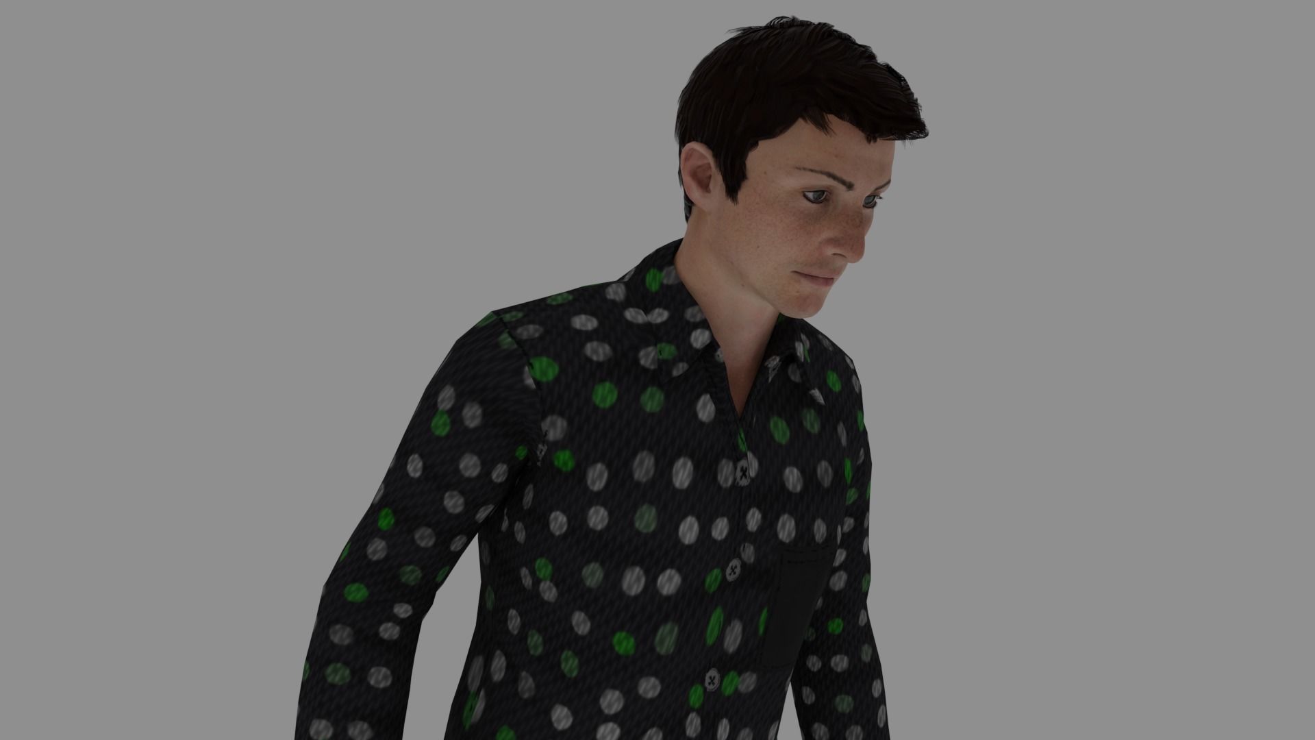 5 Rigged Male pack 3D model_24