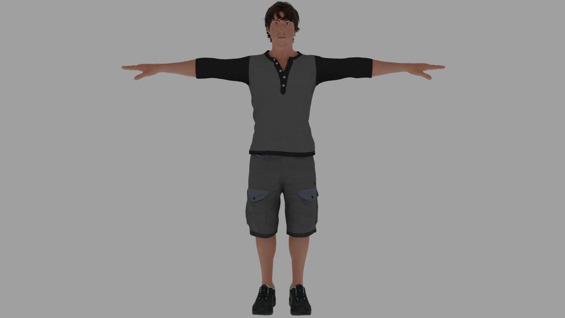 5 Rigged Male pack 3D model_8