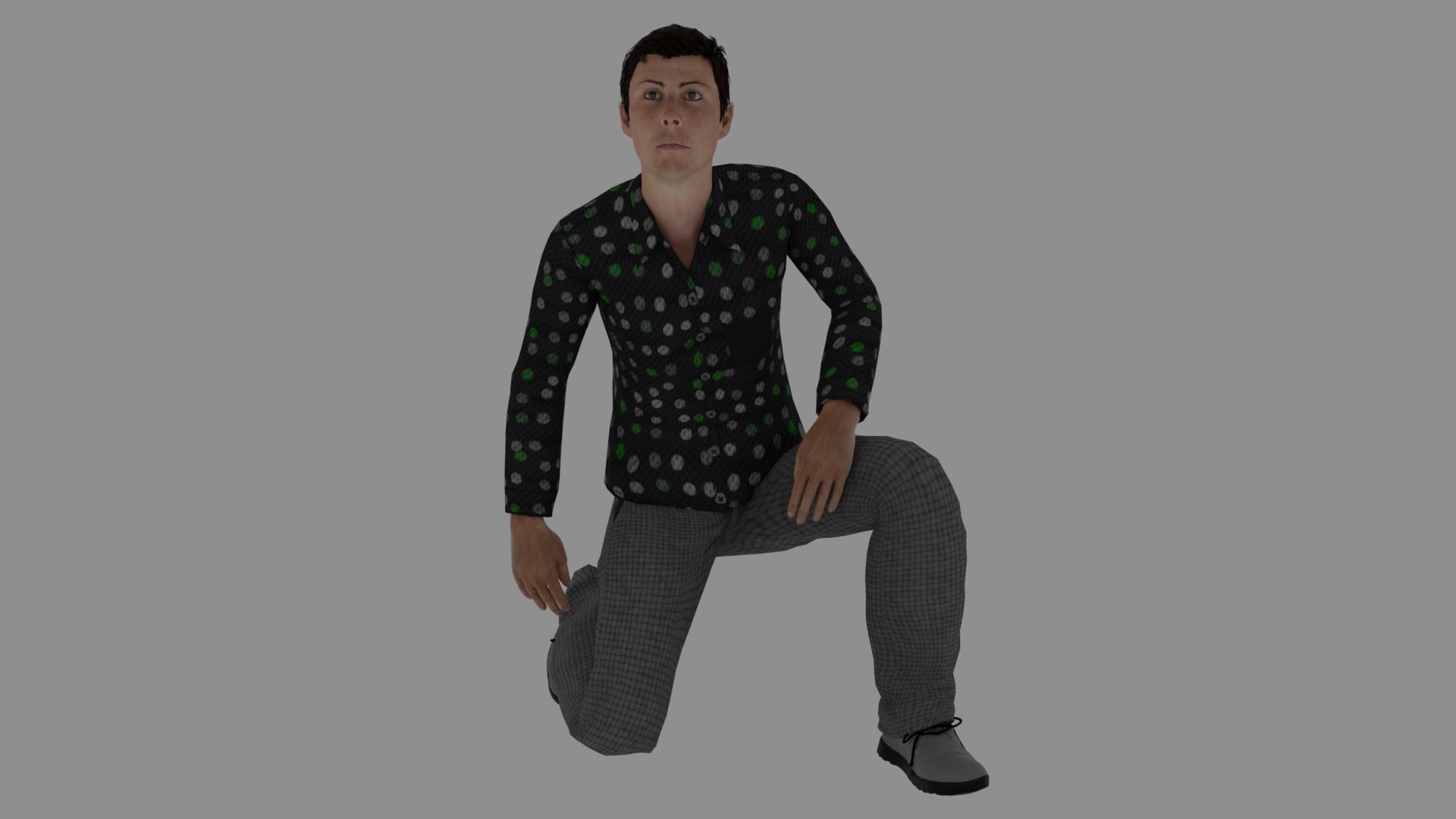 5 Rigged Male pack 3D model_19