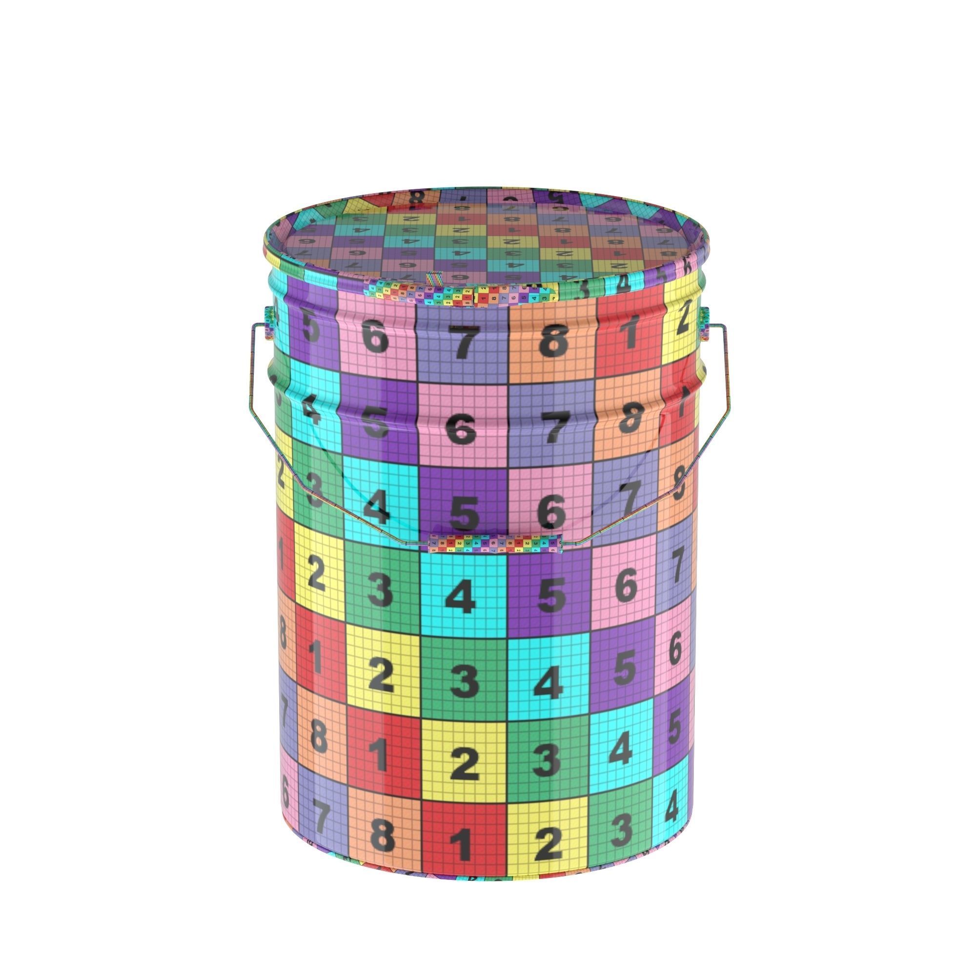 Metallic Paint Bucket 3D model 3D model_3