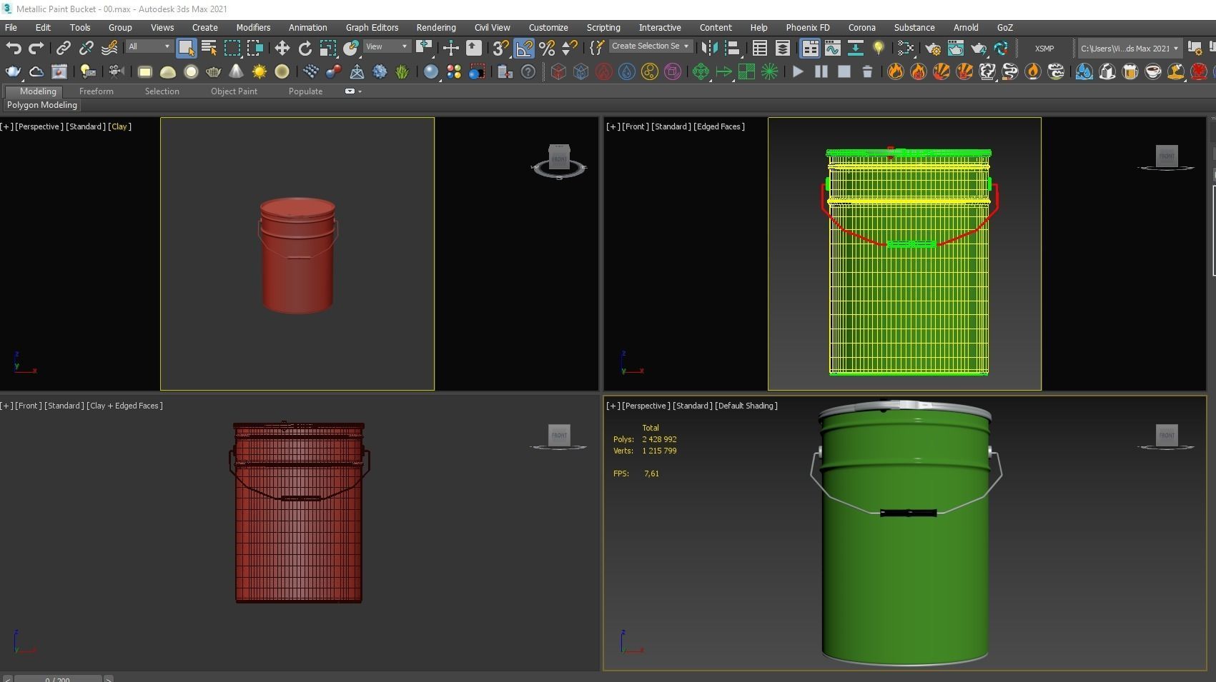 Metallic Paint Bucket 3D model 3D model_6