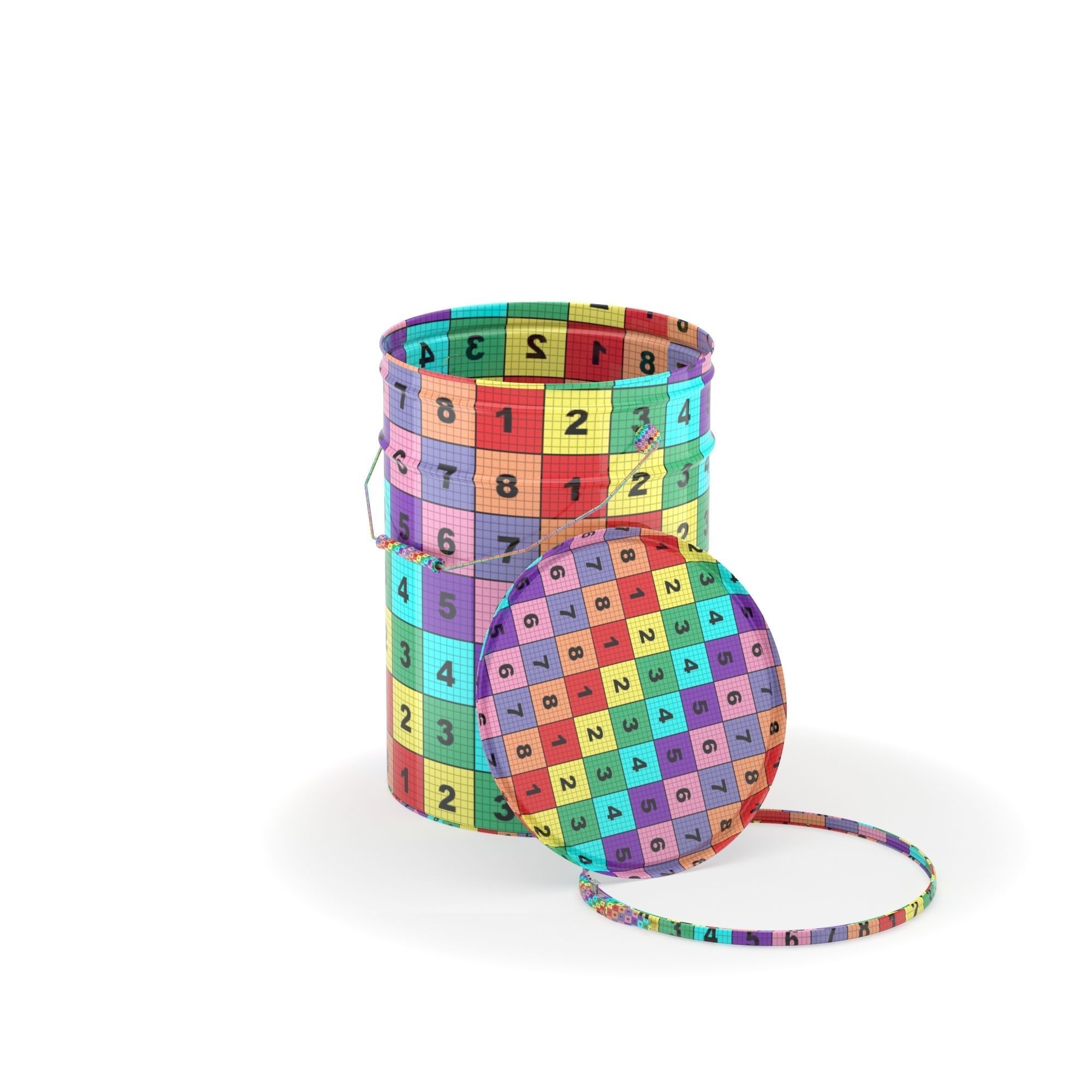 Metallic Paint Bucket 3D model 3D model_5