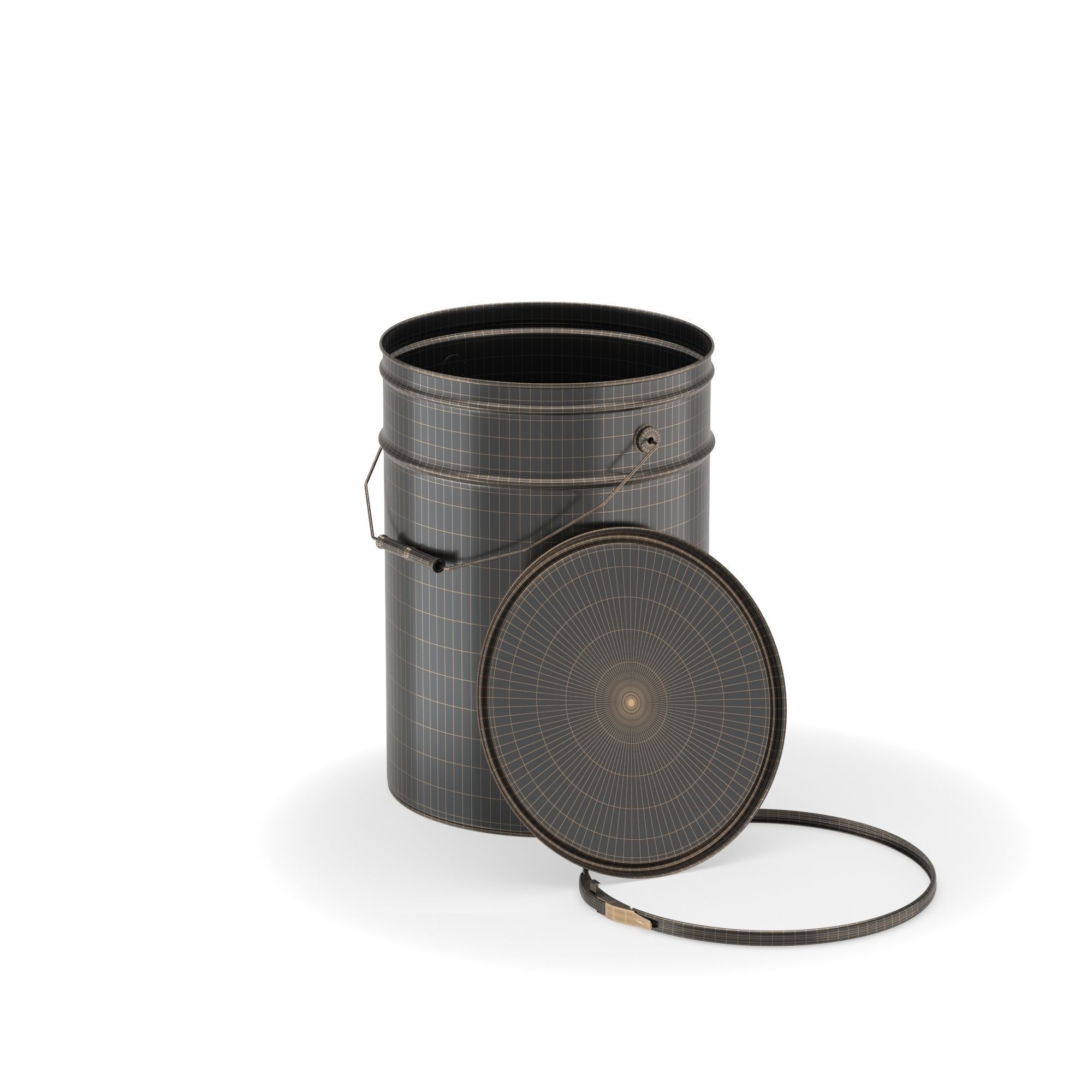 Metallic Paint Bucket 3D model 3D model_4