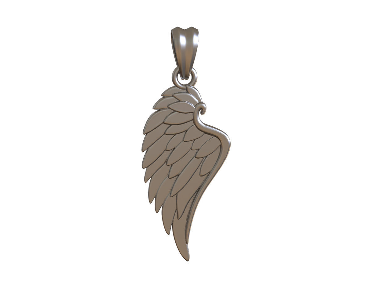 Wing Pendant 3D print model_8