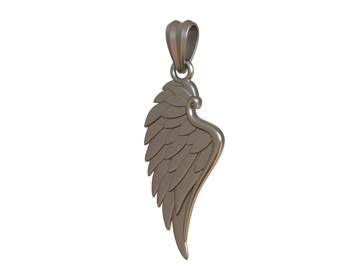 Wing Pendant 3D print model_3