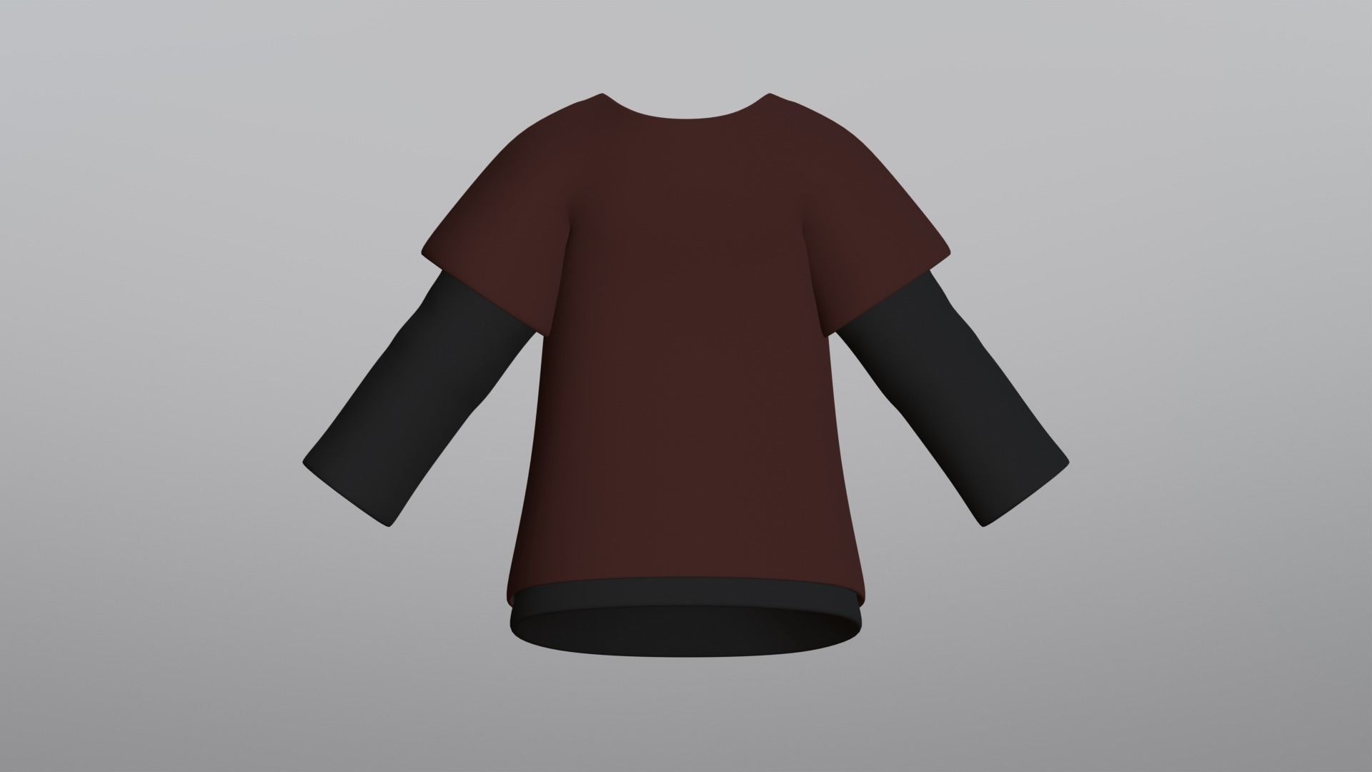 TShirt Brown Flower Boy Low-poly 3D model_10