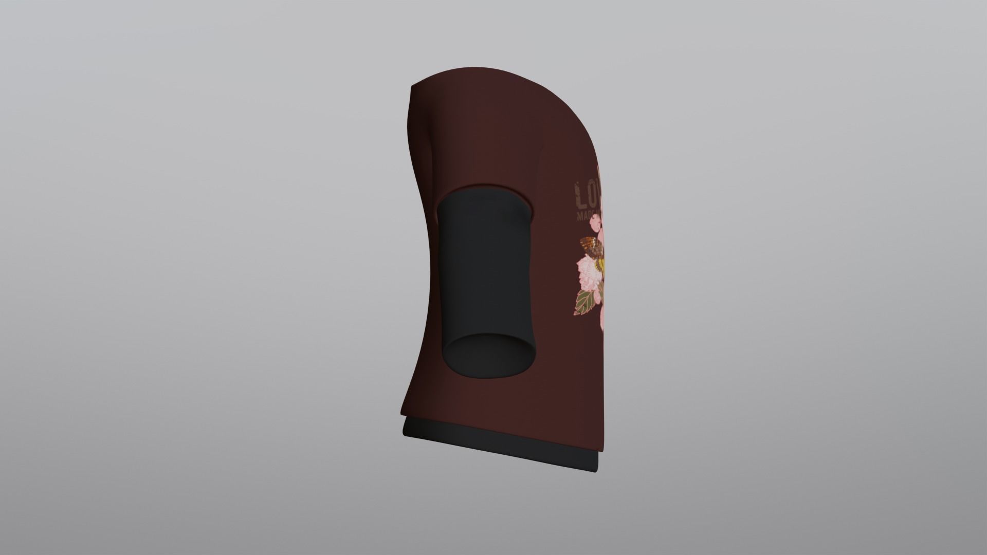 TShirt Brown Flower Boy Low-poly 3D model_9