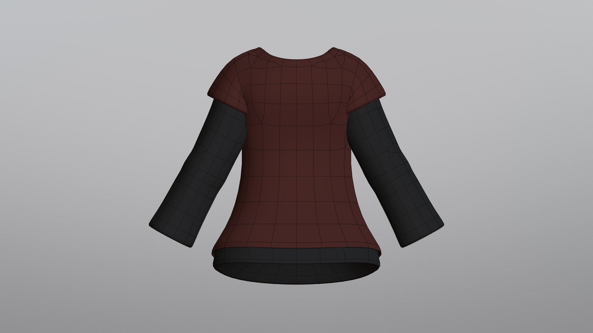 TShirt Brown Flower Girl Low-poly 3D model_23