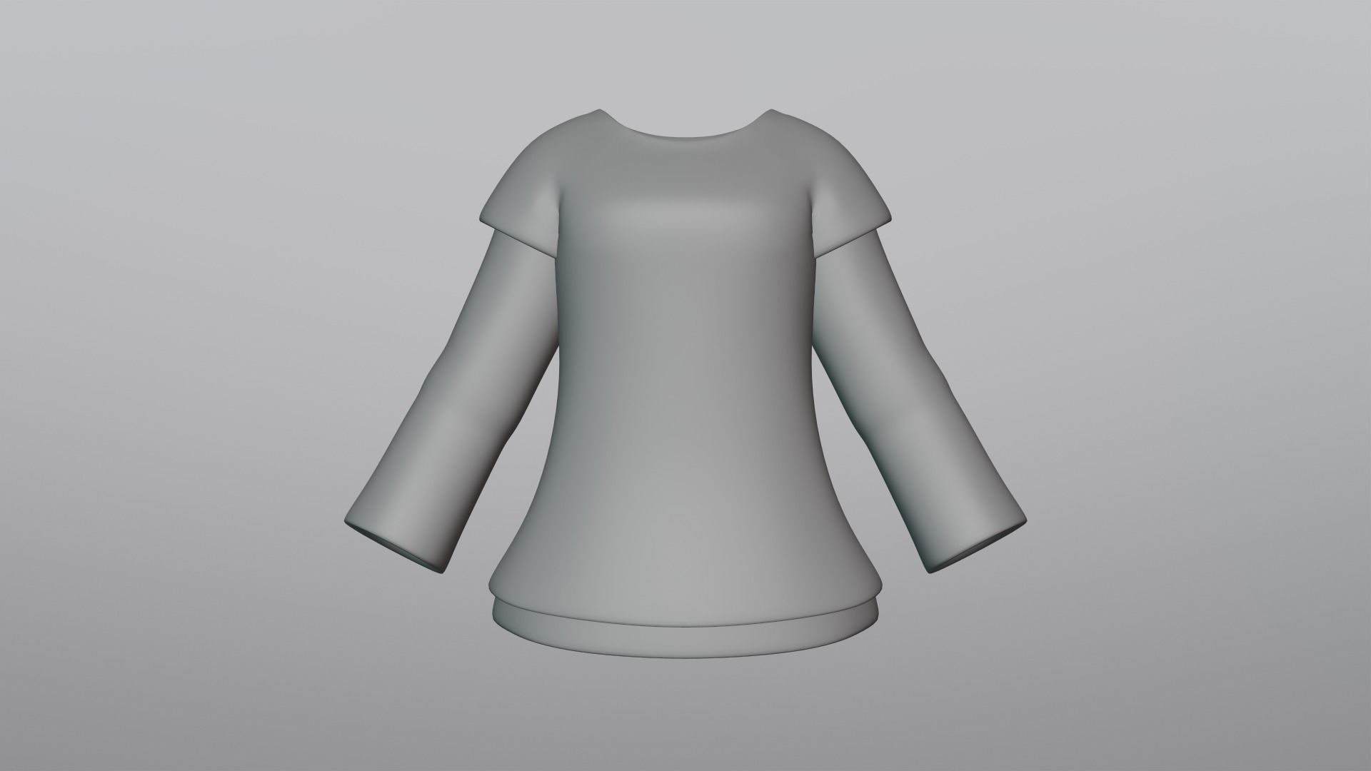 TShirt Brown Flower Girl Low-poly 3D model_12